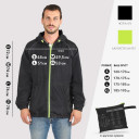 Вітровка чоловіча Perletti Windbreaker зі світловідбиваючими еламентами та чохлом чорний/лайм