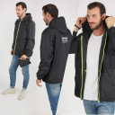 Вітровка чоловіча Perletti Windbreaker зі світловідбиваючими еламентами та чохлом чорний/лайм