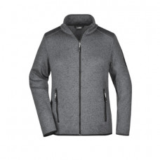 Куртка женская из вязаного флиса James Nicholson, серый меланж/серебристый