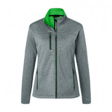 Куртка женская Softshell James Nicholson, серый меланж/зеленый